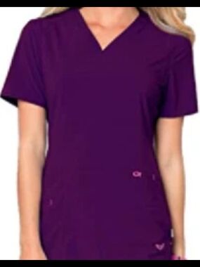 Smitten Short-Sleeve V-Neck Purple Top